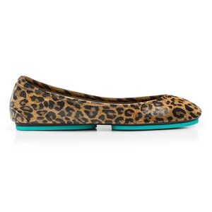 Tieks by Gavrieli Leopard Print Leather Ballet Flats Brown Teal Size 8